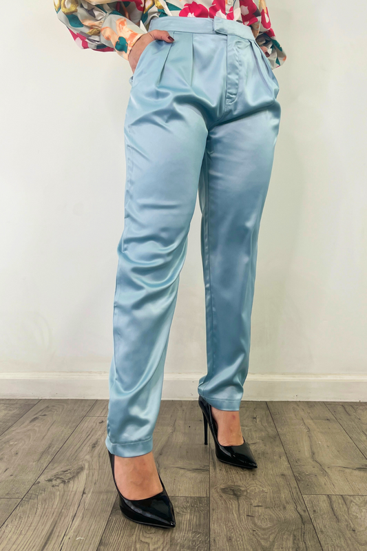 OP-4103 HIGH WAISTED PLEATED ANKLE SATIN PANTS 6 PIECES 2/S 2/M 2/L