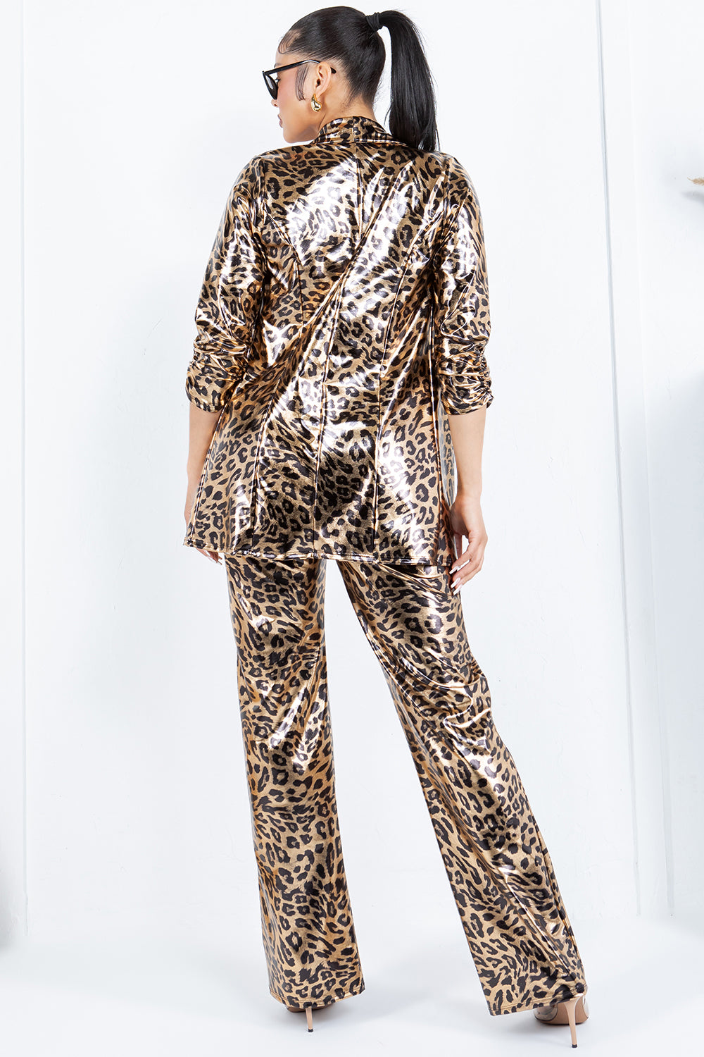 OP-377 ANIMAL PRINT SET PANTS AND BLAZER 6 PIECES 2/S 2/M 2/L