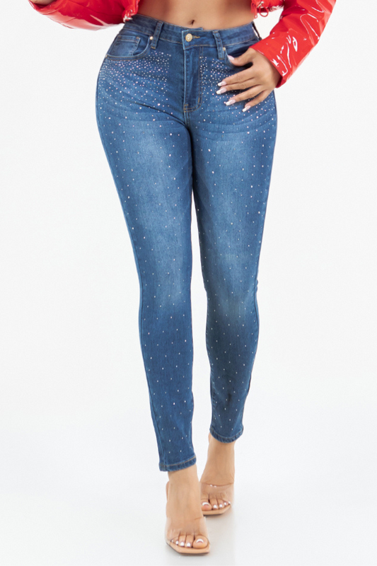 OP-910390 EMBELLISHED MID RISE SKINNY JEANS 12 PIECES PACKAGE