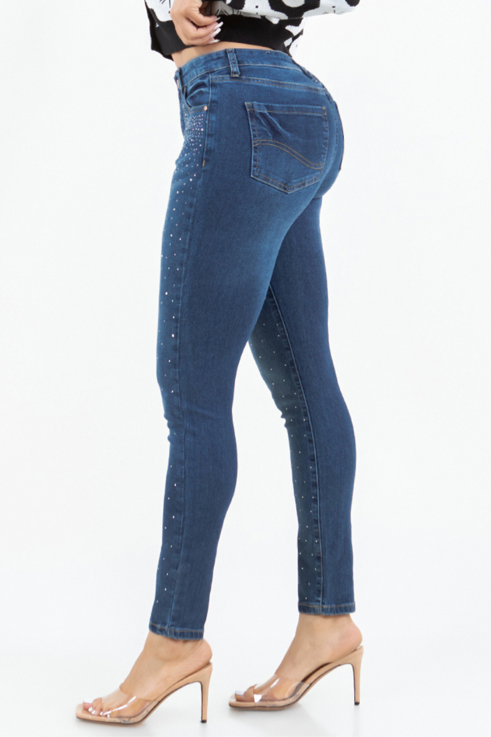 OP-910390 EMBELLISHED MID RISE SKINNY JEANS 12 PIECES PACKAGE