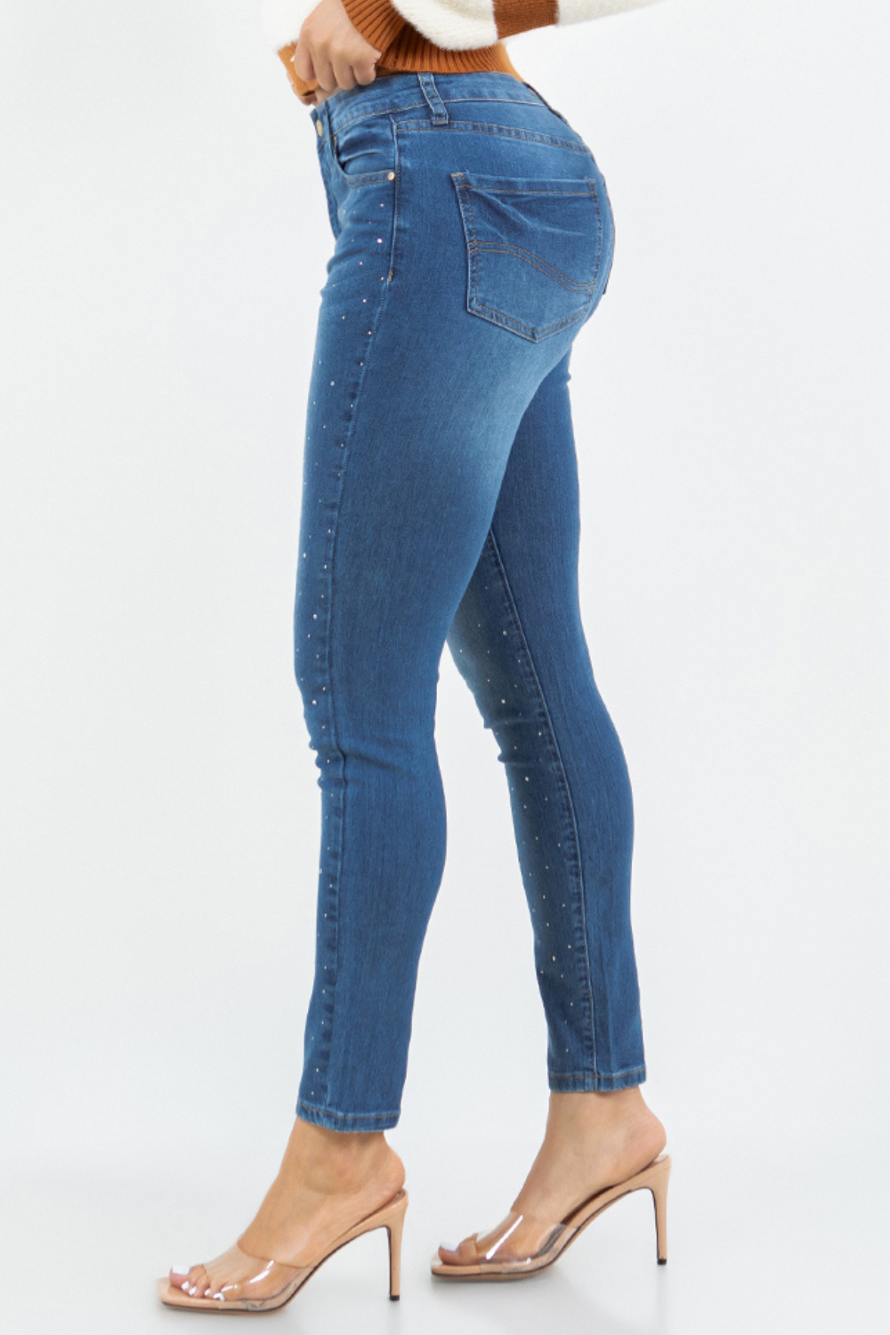 OP-910290 EMBELLISHED MID RISE SKINNY JEANS 12 PIECES PAKCAGE