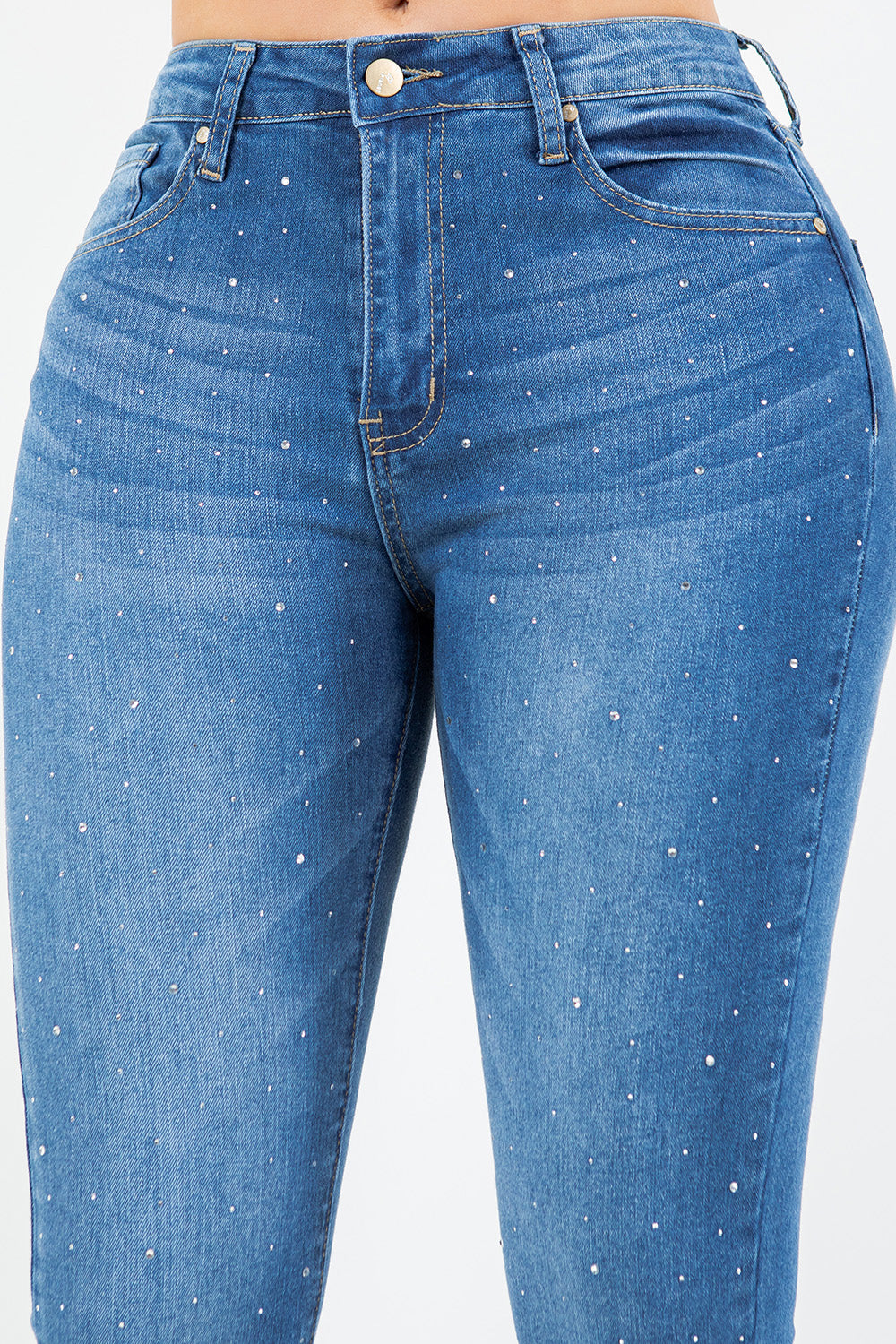 OP-910290 EMBELLISHED MID RISE SKINNY JEANS 12 PIECES PAKCAGE